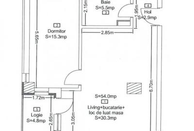 Apartament cu 2 camere semidecomandat în Central - 1