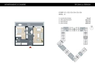 Apartament cu 2 camere decomandat în Străulești - 20