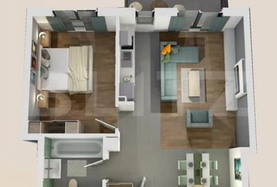 Apartament cu 2 camere semidecomandat în Central