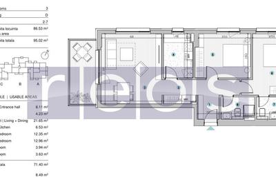 Apartament cu 3 camere în Străulești - 17