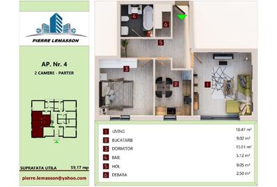 Apartament cu 2 camere decomandat în Tractorul