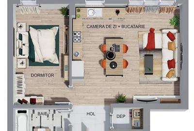 Apartament cu 2 camere decomandat în Central