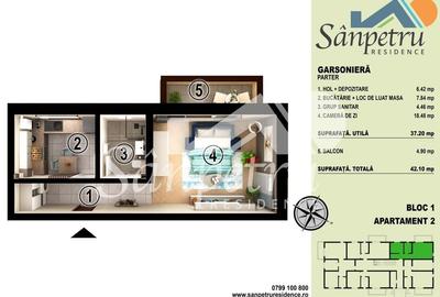 Garsonieră modernă cu terasă, incalzire în pardoseală, NZEB - 2