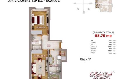 Apartament cu 2 camere, mobilat în Păcii - 2