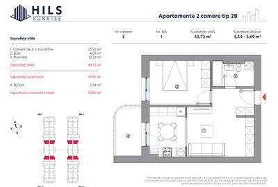 Apartament cu 2 camere | Tip 2B | HILS Sunrise | Pre-certificare GREEN Homes - 7