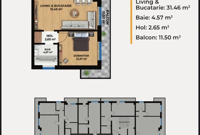 Apartament 2 camere 63mp cu 2 locuri de parcare, 3 & 4 camere bloc NOU - 5
