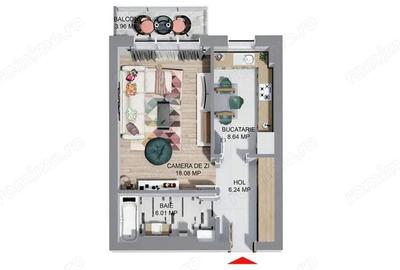 Apartament tip studio, spre vanzare, in cart. rezidential nou - 2