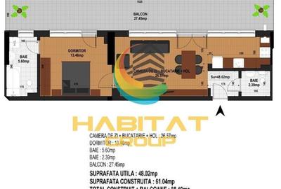 2 camere Timpuri Noi cu 2 bai si terasa de 27 mp - 4