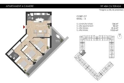 Apartament cu 4 camere semidecomandat în Nord - 16