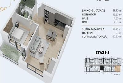 Apartament semidecomandat în Berceni - 1