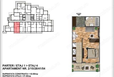 Apartament cu 2 camere decomandat în Central
