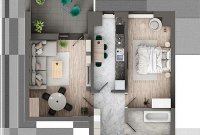 Apartament cu 2 camere decomandat în Galata - 12
