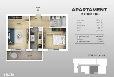 Apartament cu 2 camere decomandat în Berceni - 3