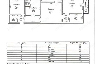 Apartament cu 3 camere semidecomandat în Complex Studențesc - 7
