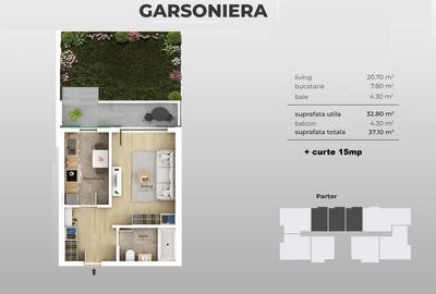 Garsonieră decomandată în Apărătorii Patriei - 2