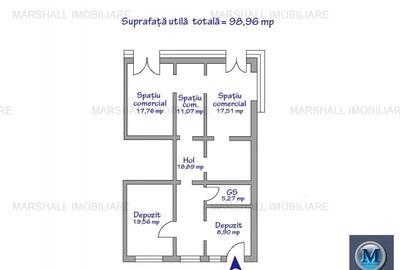 Spațiu comercial, 98.96 mp în Vest - Lamâița