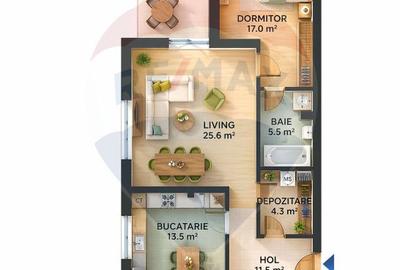 Apartament cu 3 camere semidecomandat în Sisești - 14