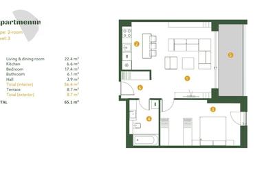 Apartament cu 2 camere în Băneasa - 13