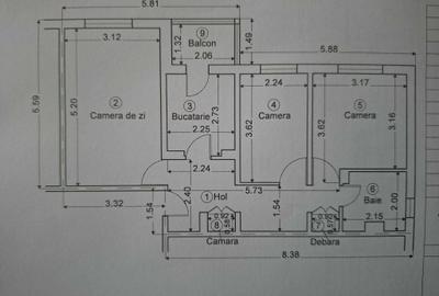 Apartament cu 3 camere decomandat în Paltiniș - 1
