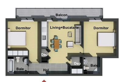 Apartament cu 3 camere decomandat în Florești - 6