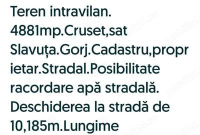 Teren de 4881 mp, în Slăvuța