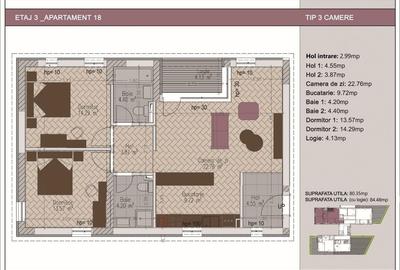3 Camere Nou cu balcon zona Timpuri Noi mutare rapida 84.48 mp 3 Camere Nou cu balcon zona Timpuri Noi mutare rapida 84.48 mp - 5