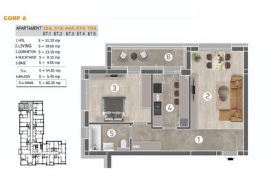 Apartament 2 Camere Decomandat Sector 4 Grand Arena 60.3MP - 6