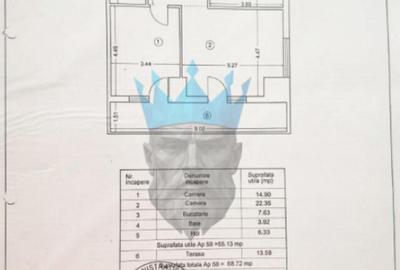 2 Camere Decomandat cu terasa 13 MP in Bloc nou Bd. IC Brati - 8