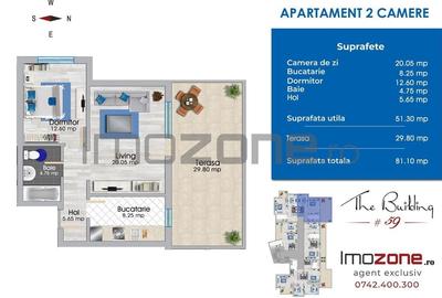 MILITARI-IULIU MANIU,APARTAMENT CU 2 CAMERE+TERASA 29MP, MOBILAT SI UTILAT - 3