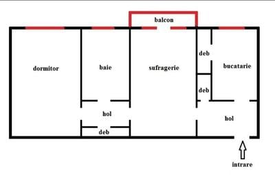 Apartament cu 2 camere semidecomandat în Central