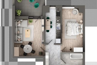 Apartament cu o cam | Finalizare 2026 | Direct dezvoltator | GALATA | Comision 0 - 11