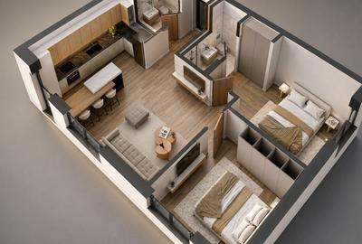 Apartament cu 3 camere în Nord