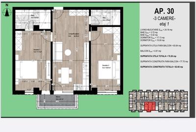 Apartament 3  camere OTOPENI. Direct Dezvoltator! SUPER PREȚ! - 2