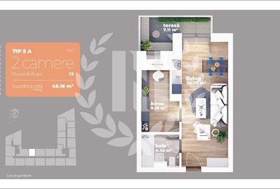 Apartament cu 2 camere semidecomandat în Titan - 1