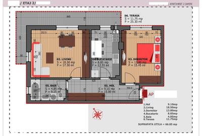 Apartament cu 2 camere decomandat în Berceni - 1