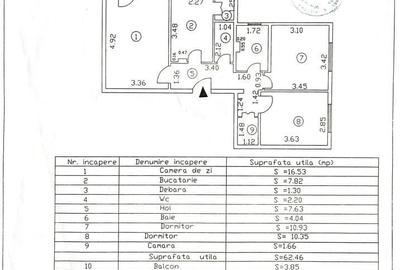 Apartament cu 3 camere în Central