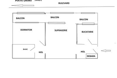 Apartament cu 2 camere semidecomandat în P-ța Unirii - 9