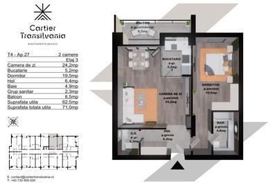 TRANSILVANIA RESIDENCE APARTAMENT 2 CAMERE FATADA VENTILATA - 13