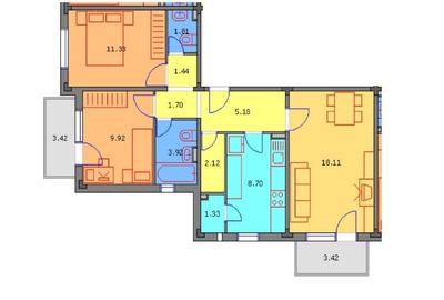 Apartament cu 3 camere decomandat, mobilat în Apusului - 9