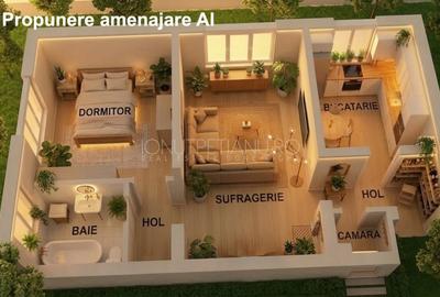 Apartament cu 2 camere semidecomandat în Pajura - 11