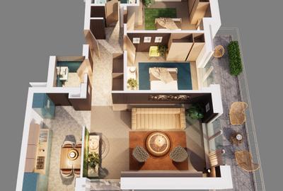 Apartament cu 3 camere decomandat în Romanești - 3