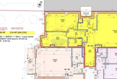 De vanzare Apartament cu 3 camere, 95 mp utili,  Central  Et. 1 - 2