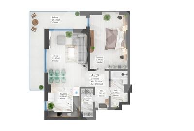 Apartament cu 2 camere în Calea București - 11