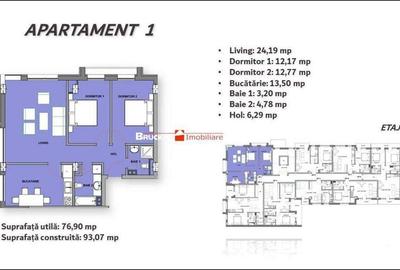 Apartament cu 3 camere în Cantemir - 1