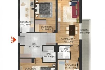 Apartament cu 4 camere decomandat în Sud