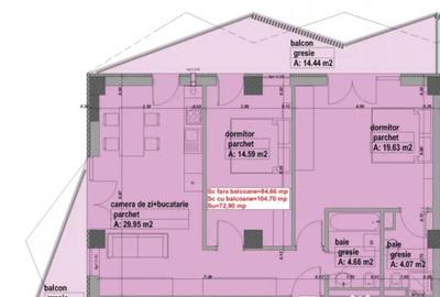 Apartament cu 3 camere decomandat în Progresul - 12
