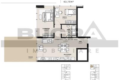 Apartament 3 camere, 62 mp, terasa 24 mp, zona autogara - 2