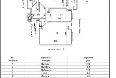 Apartament cu 2 camere decomandat în Est