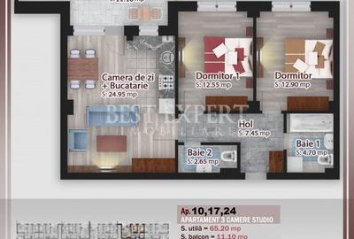 3 Camere Direct Dezvoltator -Incalzire Pardoseala/500 mt STB - 3