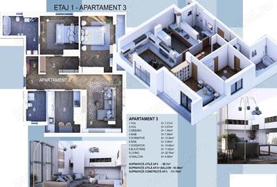 Apartament cu 2 camere decomandat în Kamsas - 1